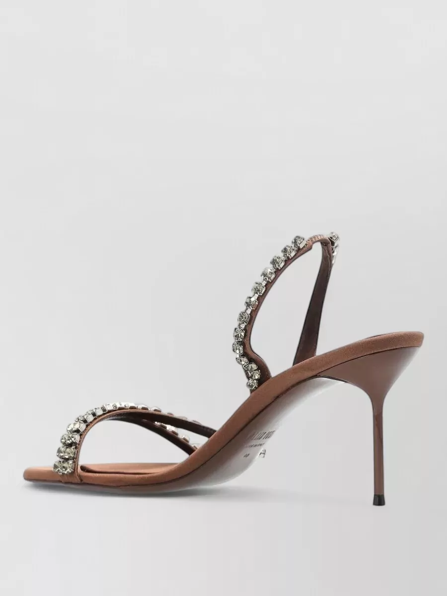 Paris Texas Sandals Heel Embellished Straps Open Toe Silk