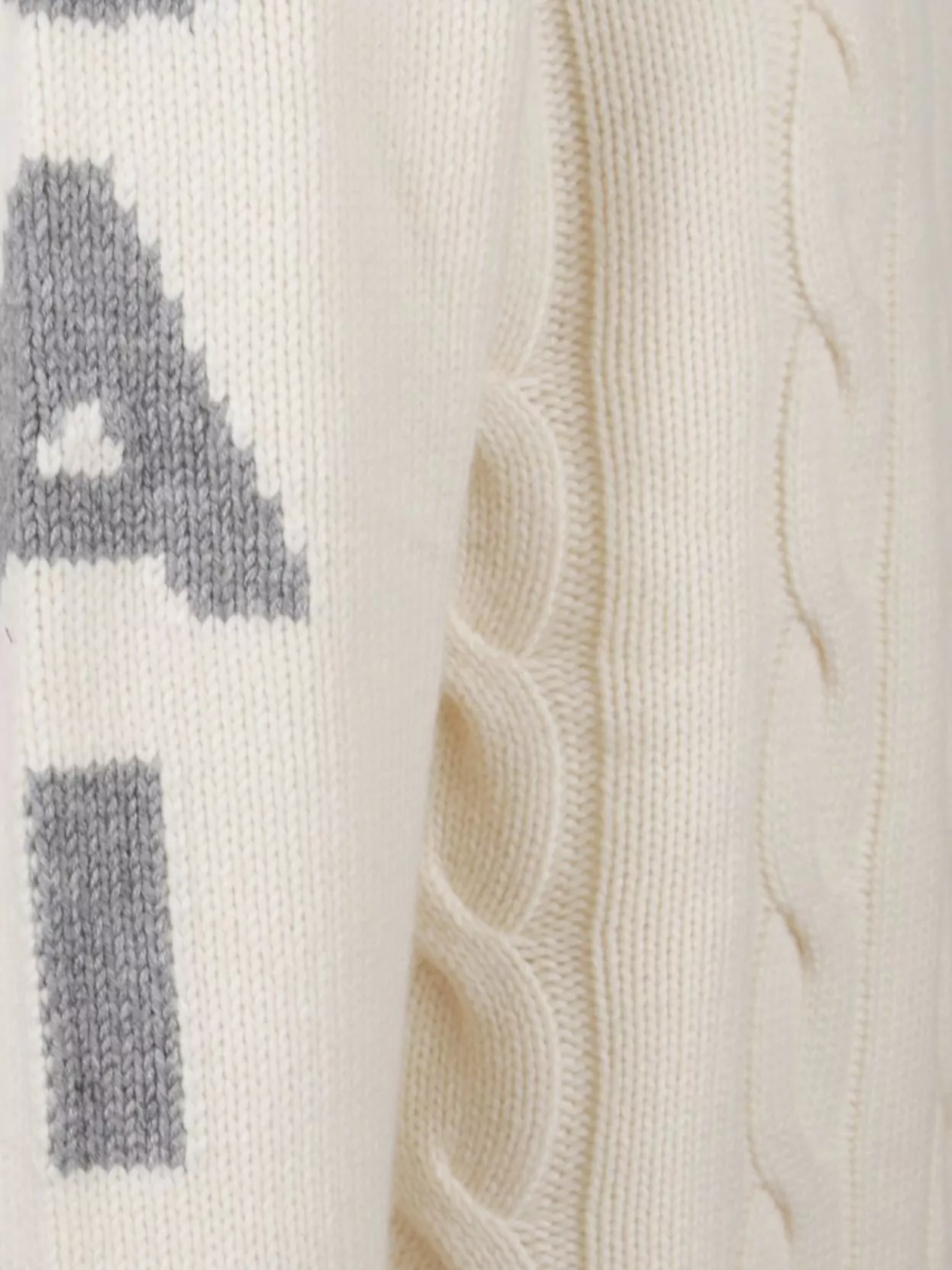 Mc2 Saint Barth High Neck Cable Knit Graphic Sweatshirt