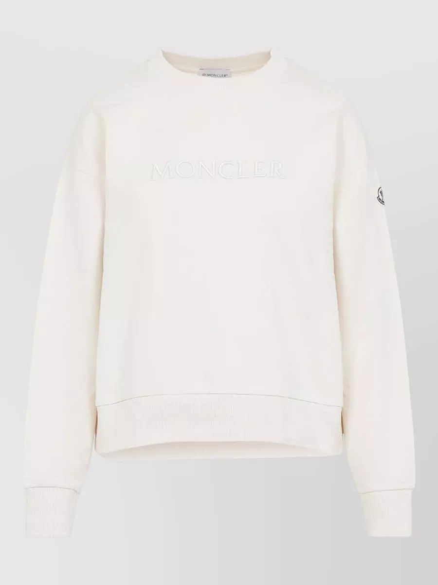 Moncler Crew Neck Sweatshirt Long Sleeves Ribbed Trims