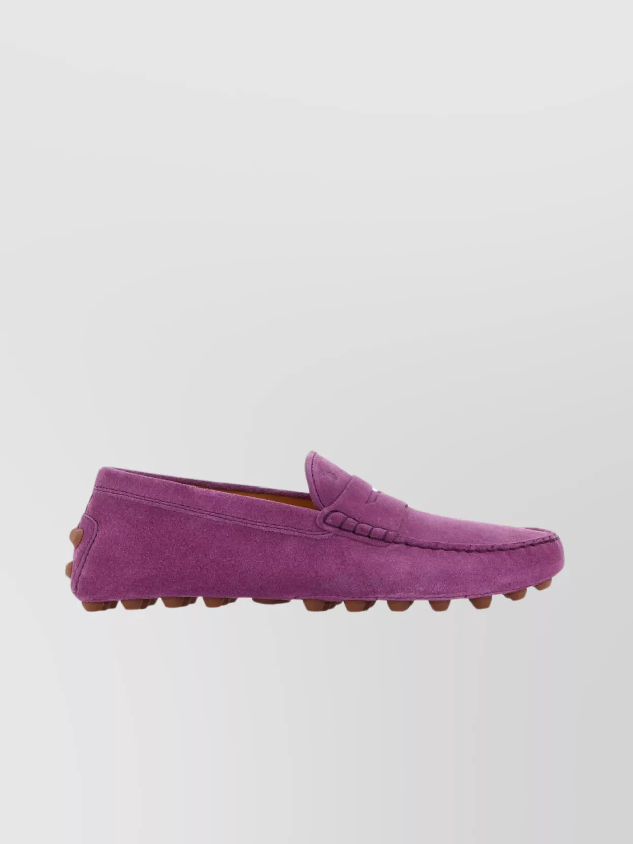 Shop Tod's Suede Round Toe Loafers