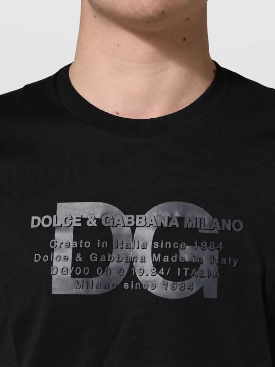 Dolce&Gabbana Logo-Print Cotton Crew-Neck T-Shirt