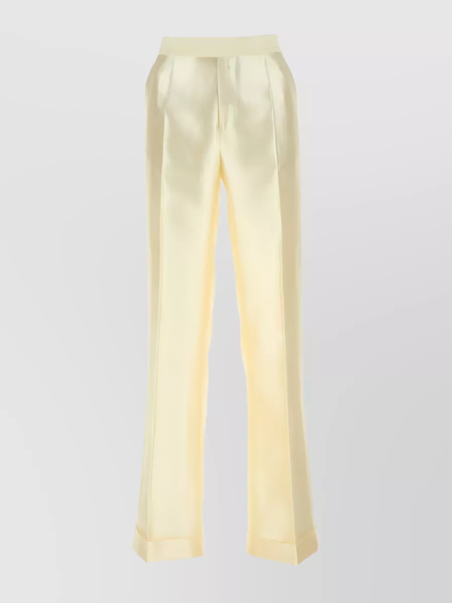 Shop Maison Margiela Opulent Silk Tailored Trousers In Cream