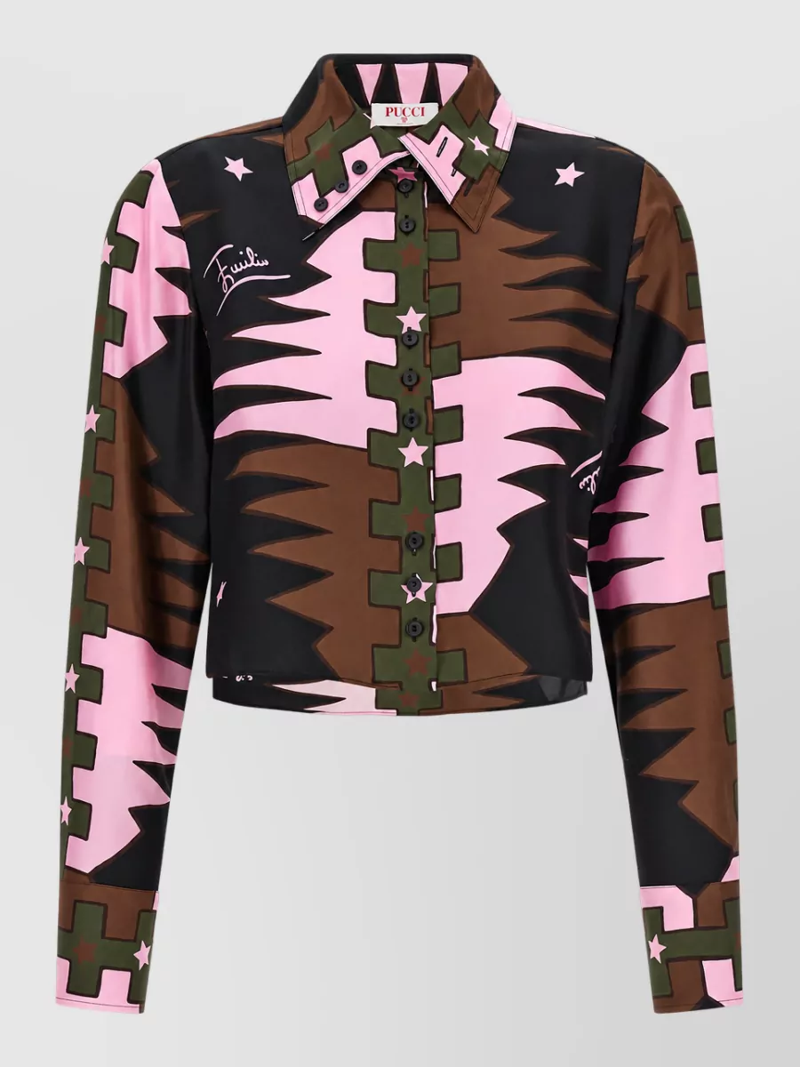 Pucci Silk printed cropped shirt