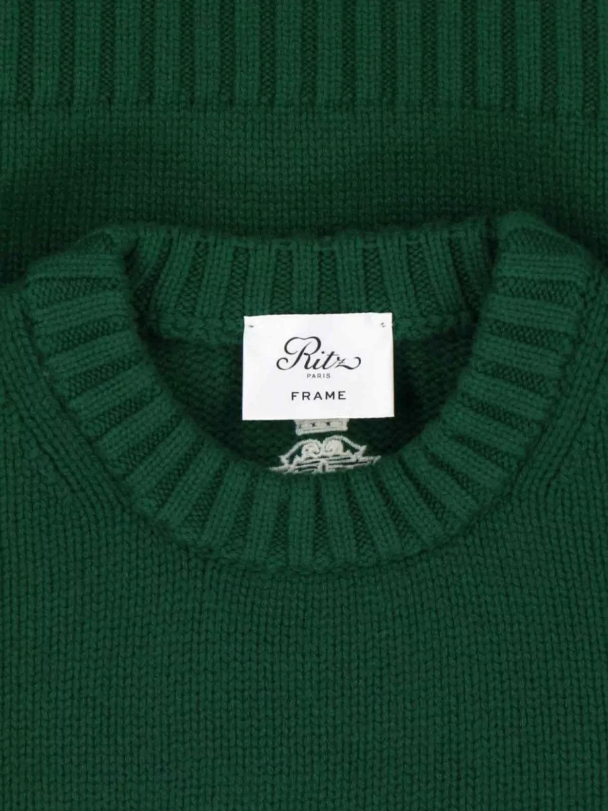 Frame Ribbed Crewneck Top Long Sleeves