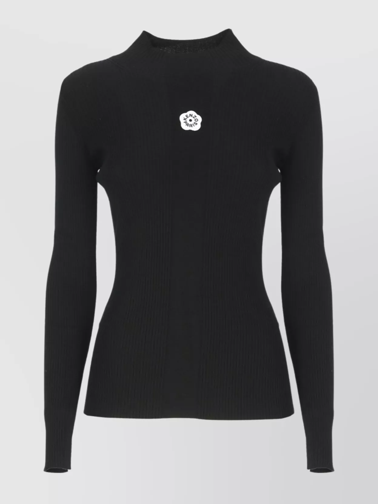 Kenzo Slim-fit high-neck embroidered knitted top