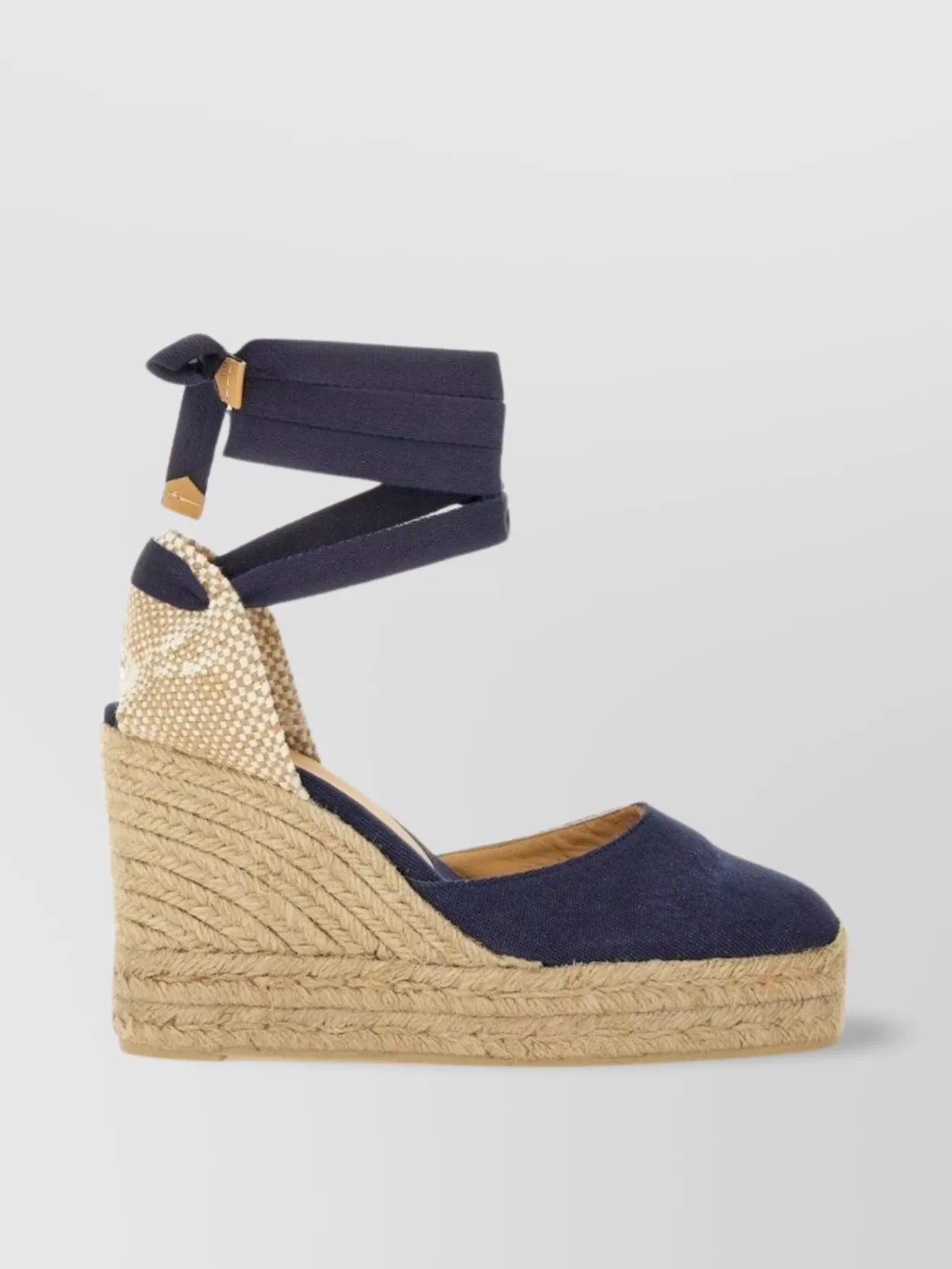 CASTAñER "CUTE" CANVAS CLOSED BACK ESPADRILLE WEDGE PEEP TOE