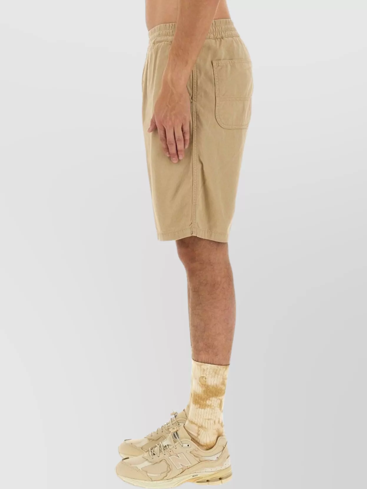 Carhartt Wip Flint Elastic Waistband Shorts With Back And Side Pockets