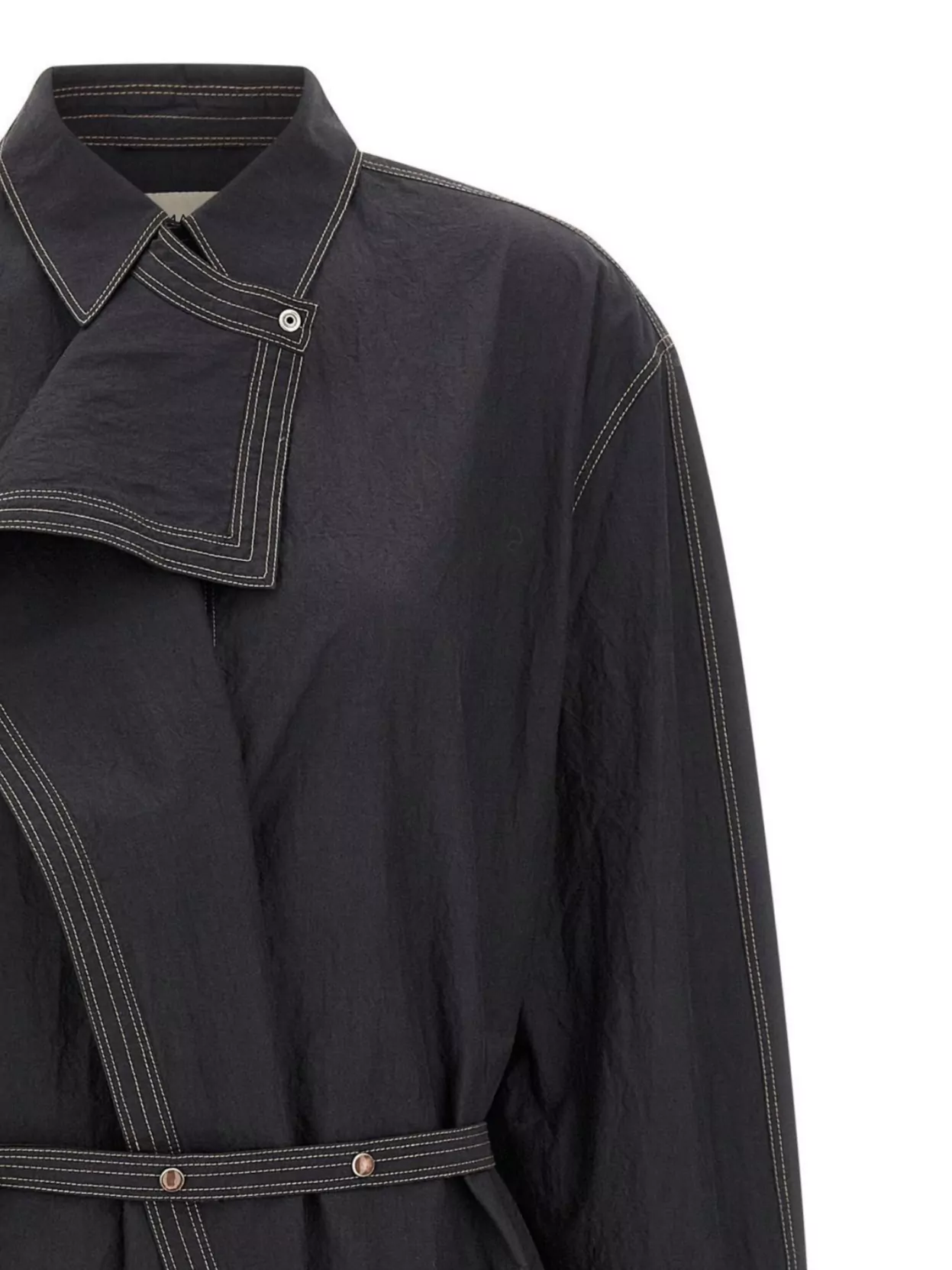 Lemaire Asymmetrical Dress With Long Sleeves And Belt