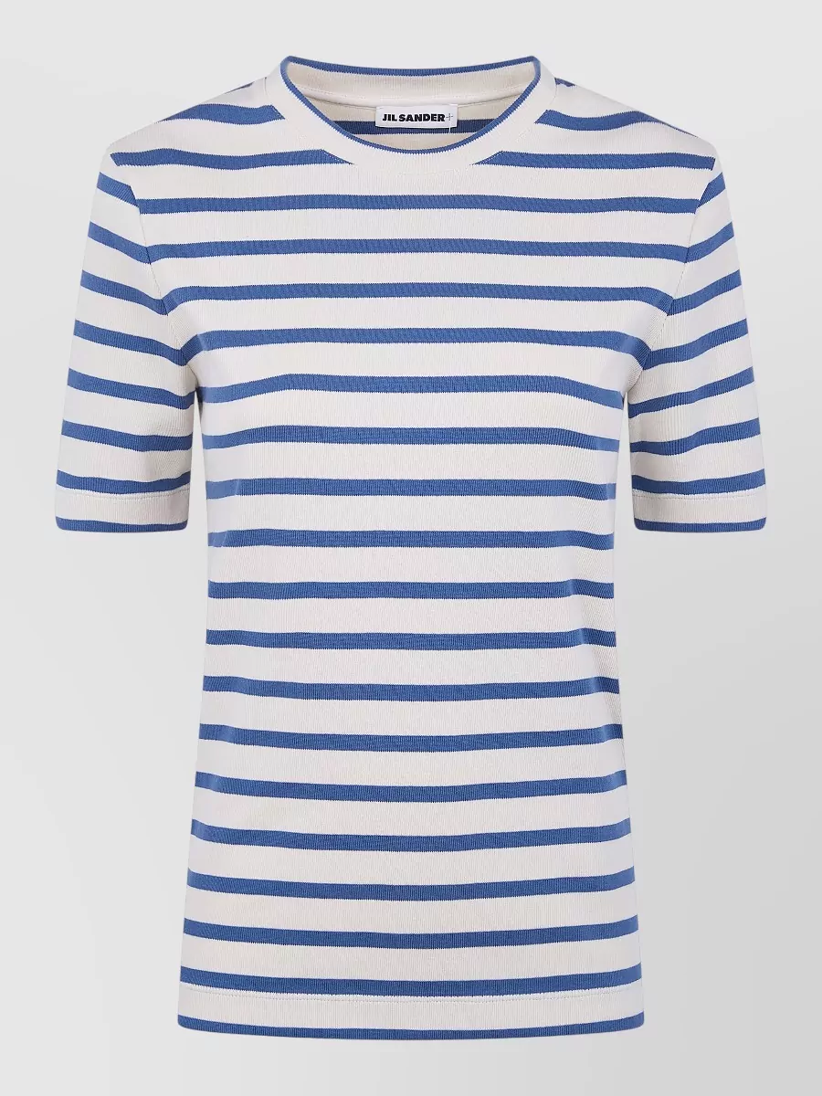 Jil Sander Striped cotton crewneck short sleeve t-shirt