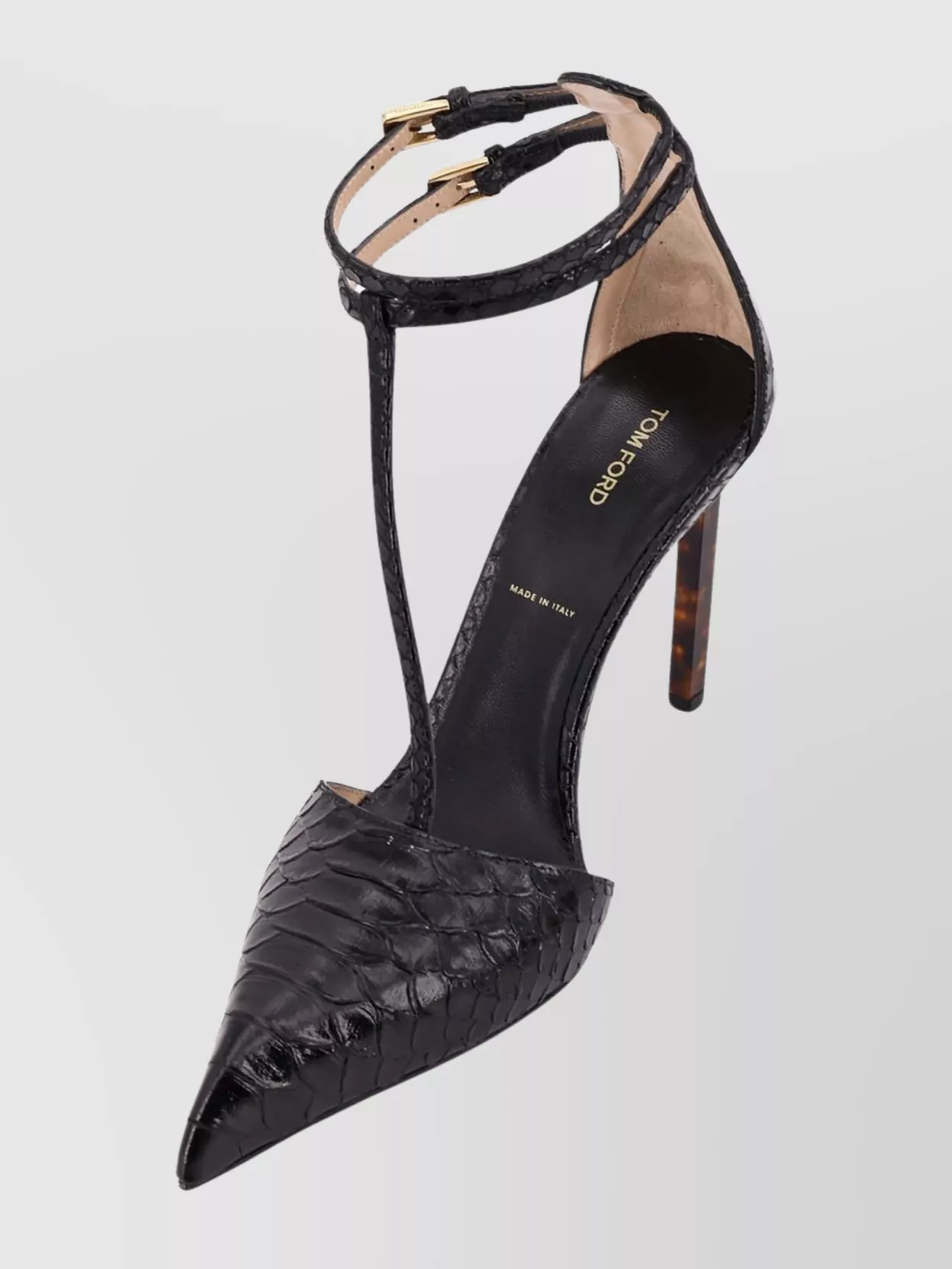 Tom Ford Textured Leather Stiletto Pumps Strap