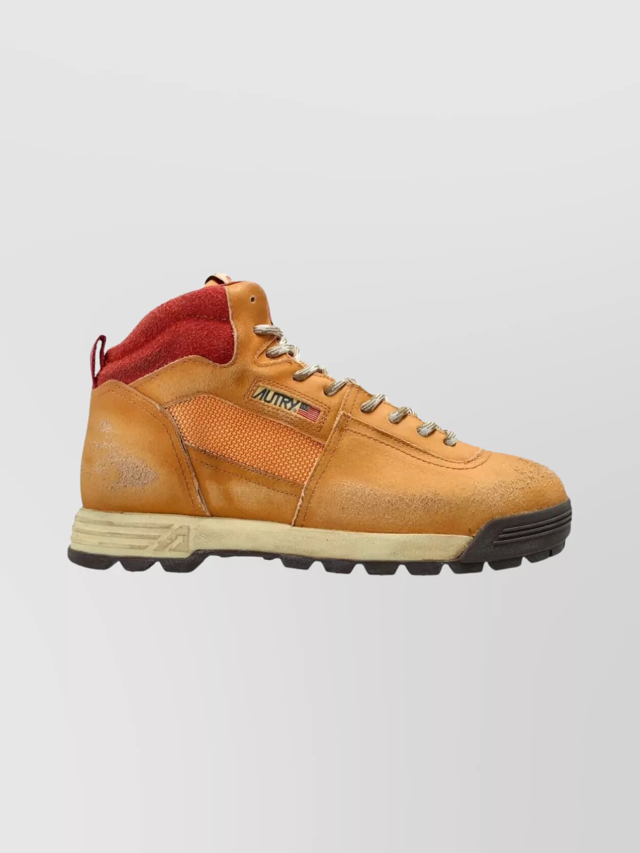 Autry Mid Top Suede Sneakers With Contrast Panel