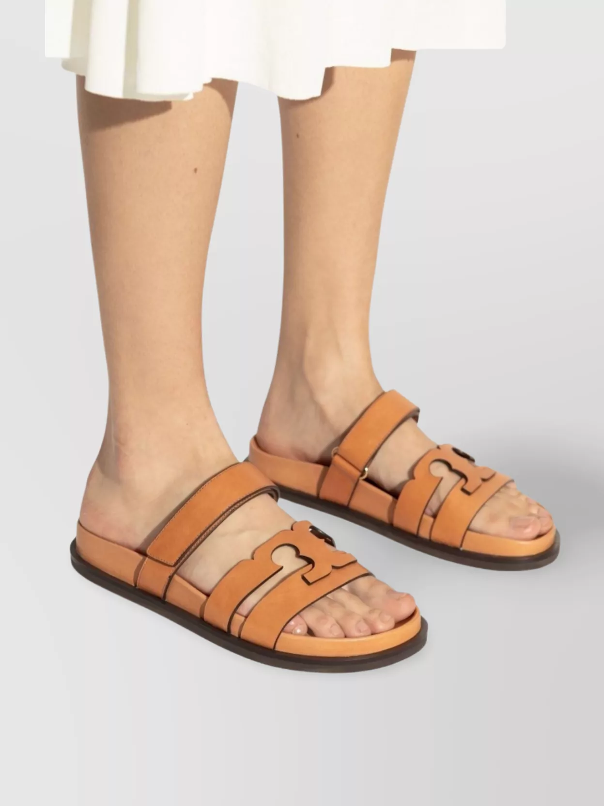 Tory Burch Slippers Lines In Pelle Arancione Donna