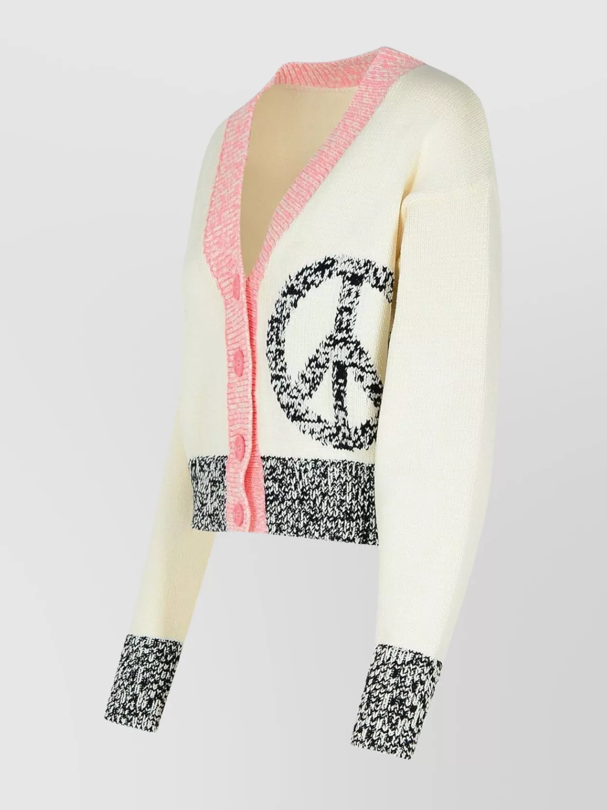 Moschino Cotton Blend Cardigan Graphic Pattern