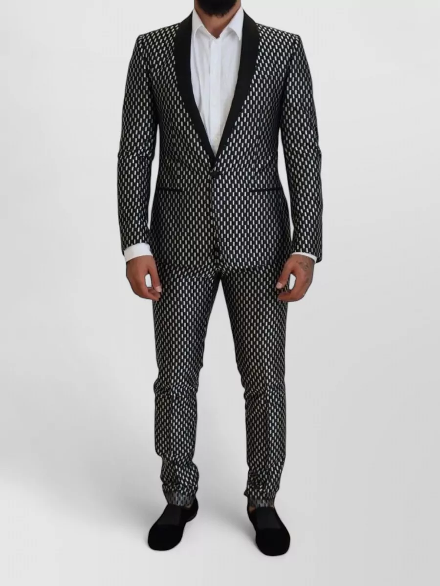 Dolce&Gabbana silk geometric slim-fit tuxedo suit