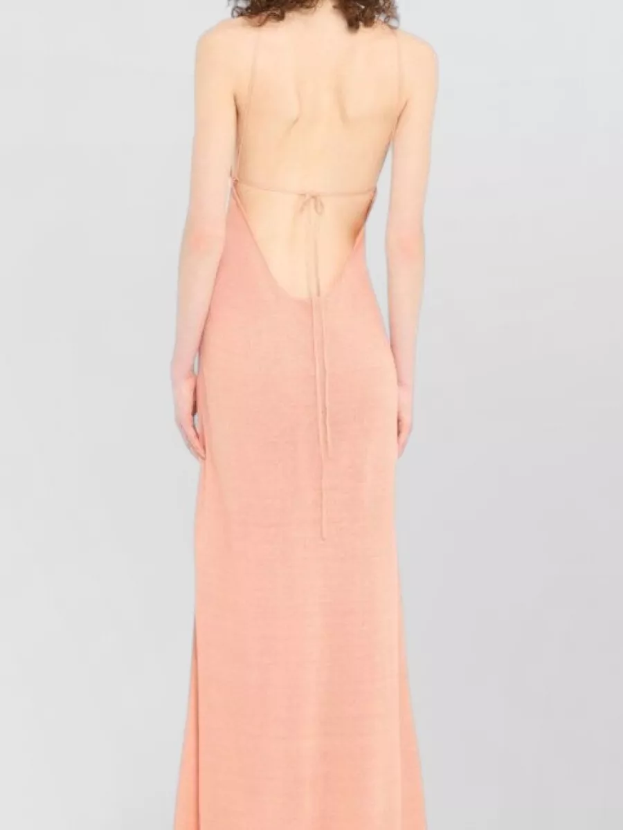 Alanui Linen Halterneck Maxi Dress