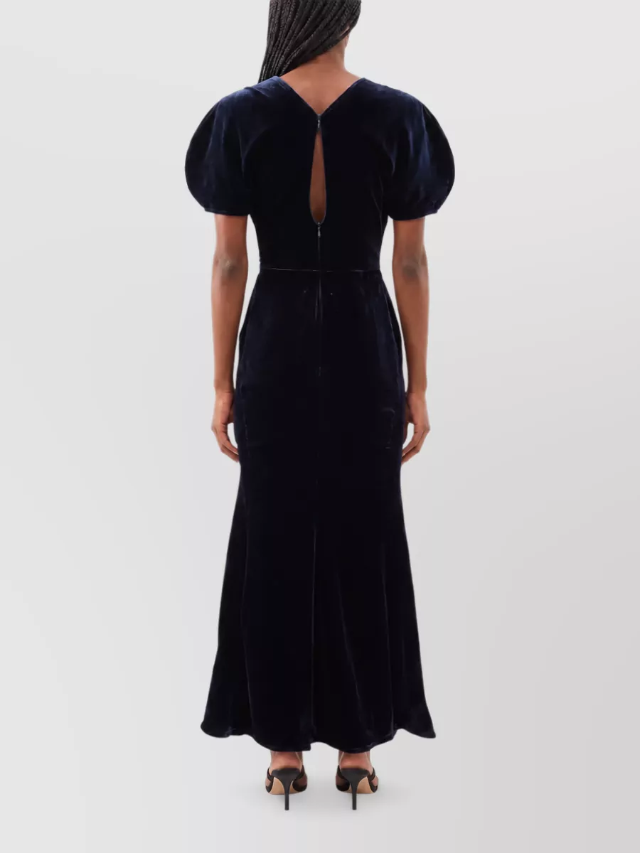 Victoria Beckham Silk-Blend Ruched Cutout Midi Dress