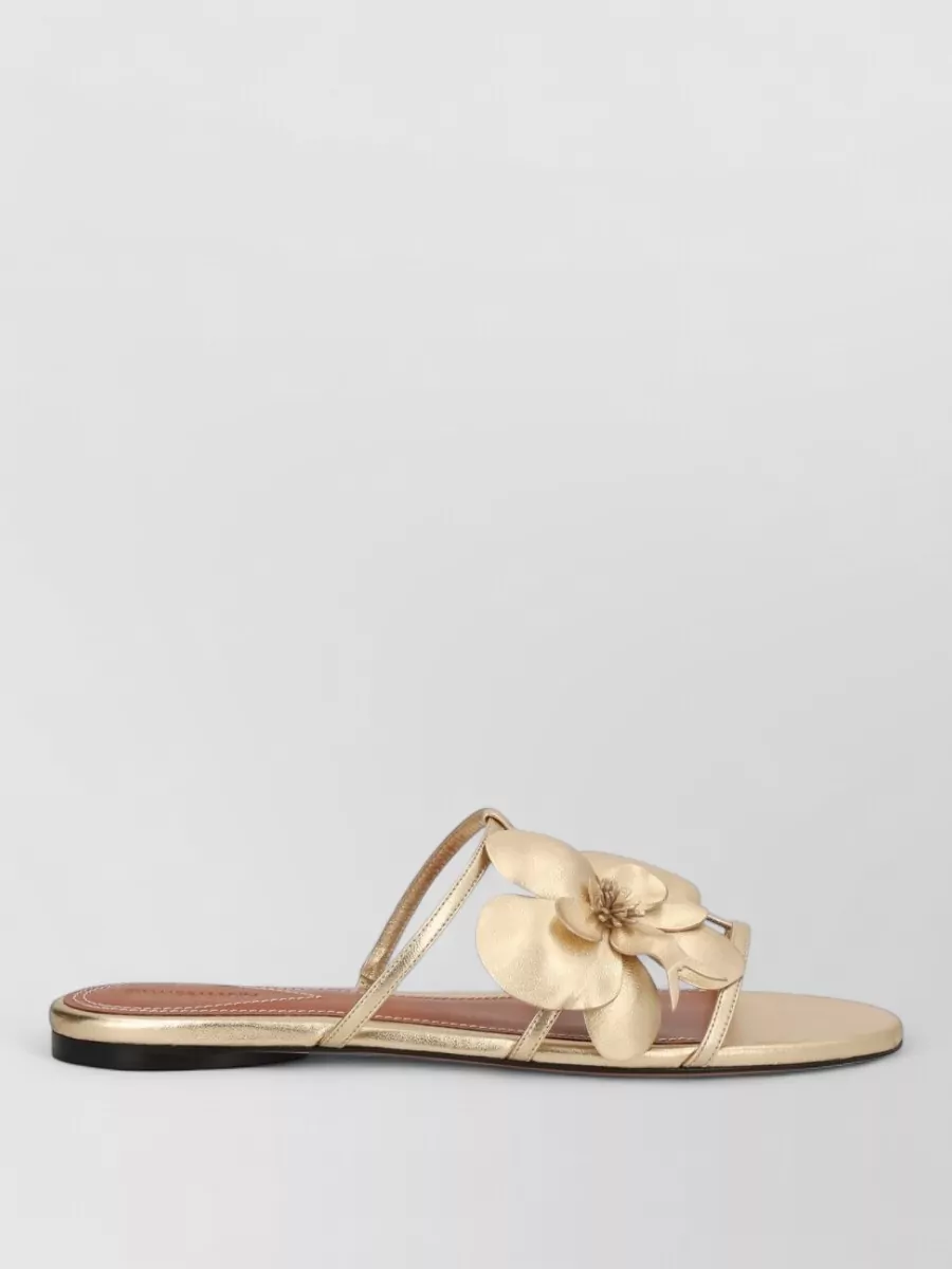 Zimmermann Orchid Flat Sandal Metallic Straps Floral