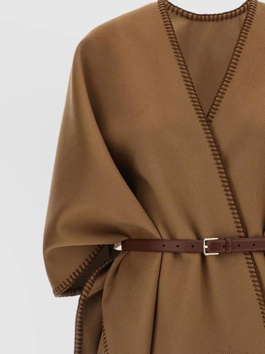 Max Mara Wool Draped Belted Cape