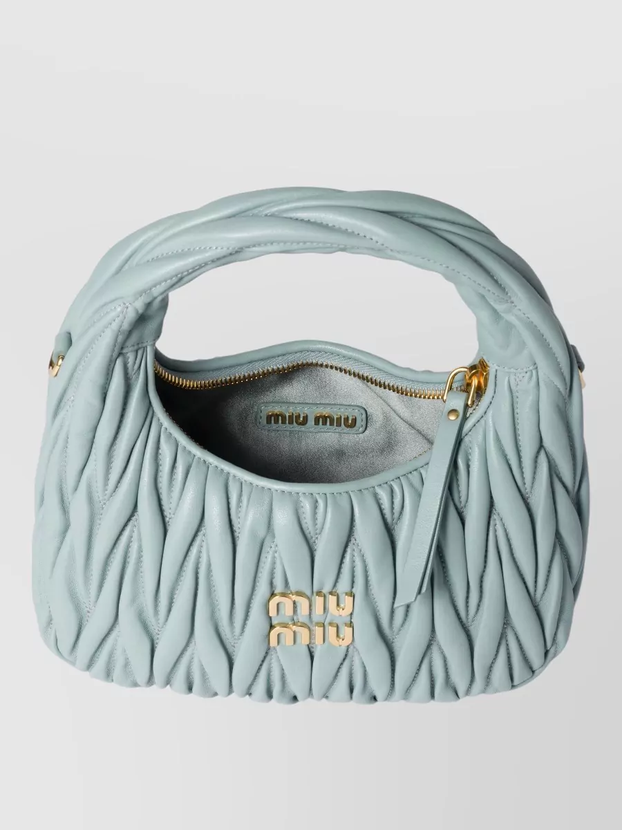 Miu Miu Crossbody Bag Detachable Strap Gold Tone Hardware