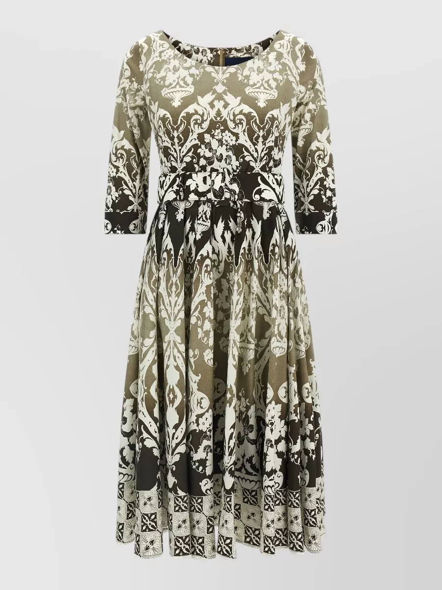 Samantha Sung Printed Cotton Midi Dress
