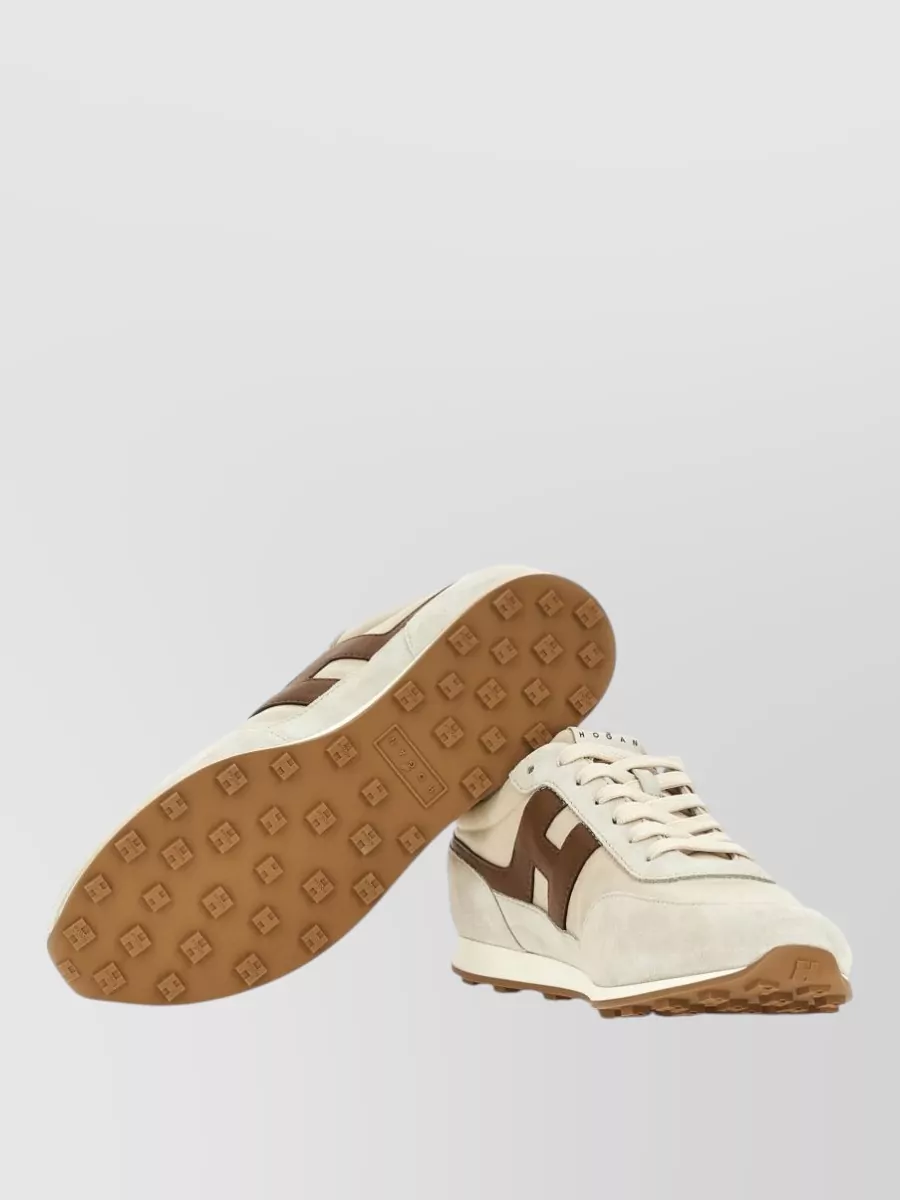 Hogan Low Top Sneakers Silk Nylon Suede