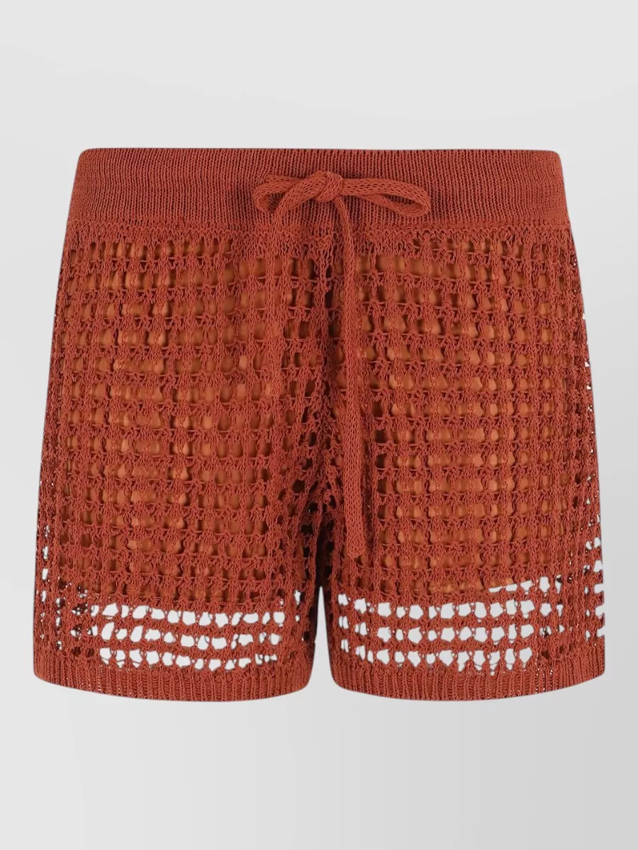 Roberto Collina open-knit drawstring shorts