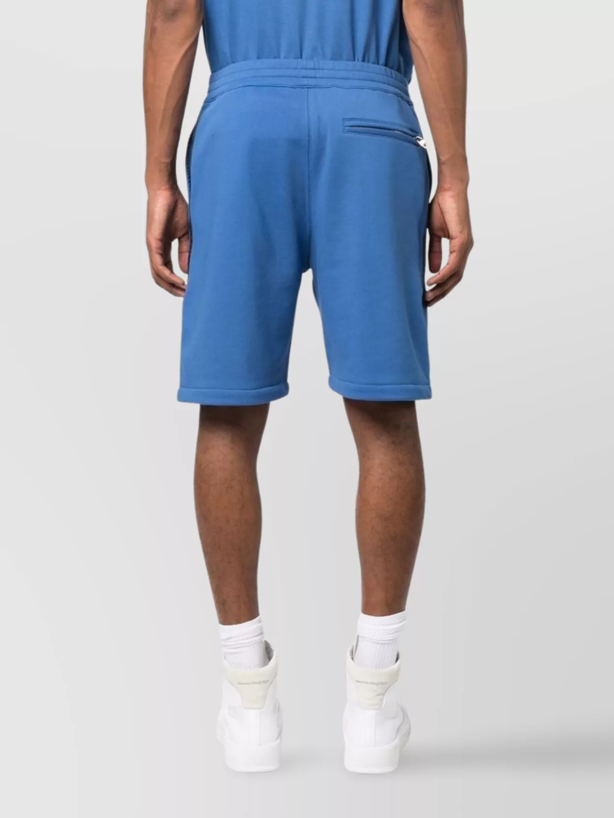 Alexander Mcqueen Cotton Logo Shorts With Side Stripe Detail