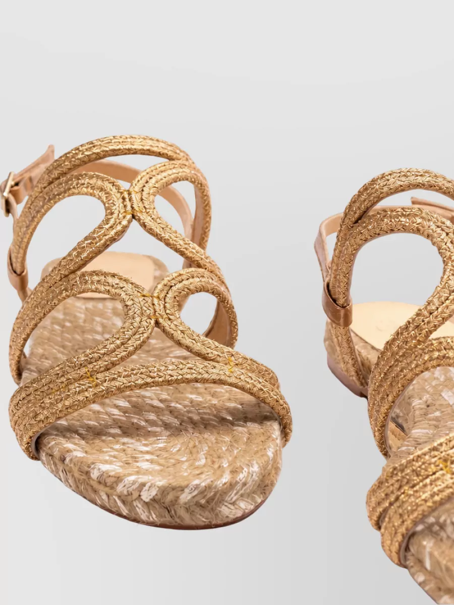 Castaner Metallic Flat Espadrille Sandals