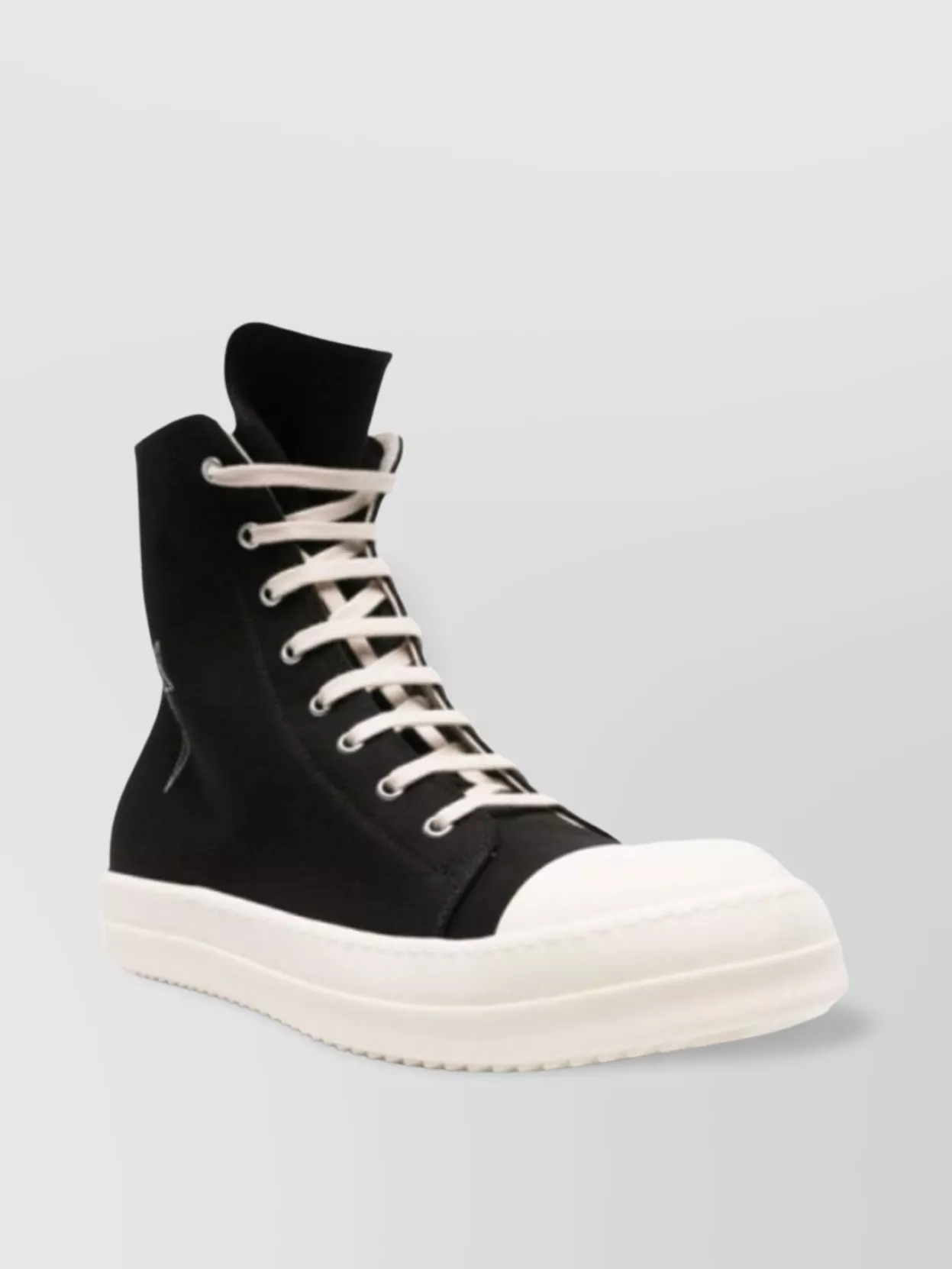 Rick Owens Drkshdw Denim High-top Sneakers Shark-tooth Soles In Black