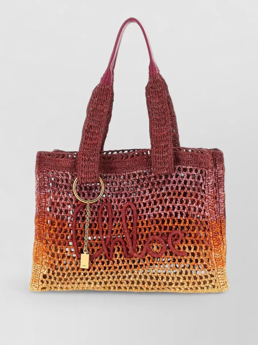Chloé woody raffia beach bag