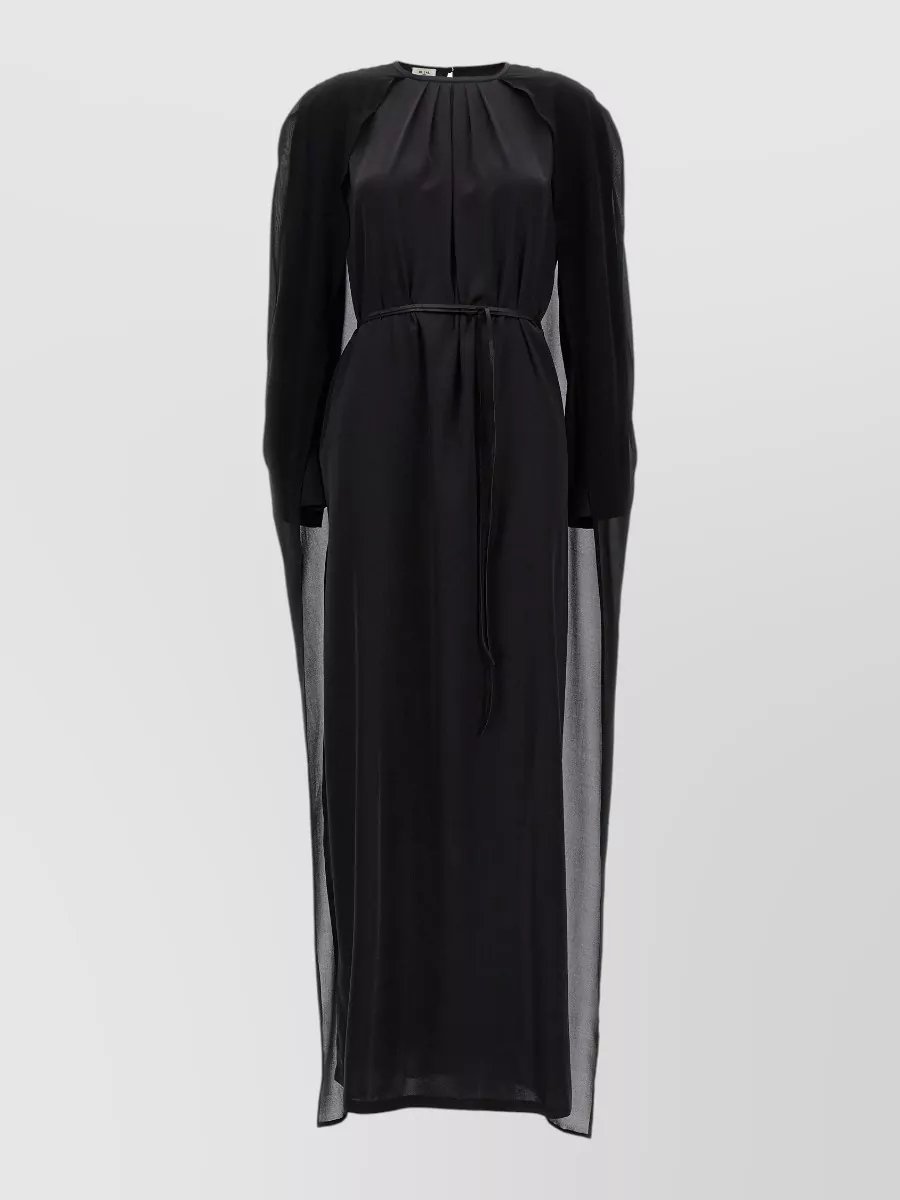 Di.La3 Pari' silk long-sleeve cape dress