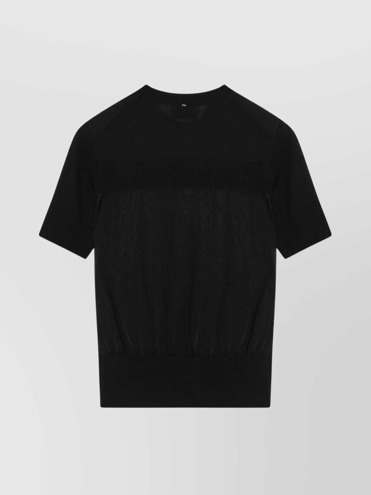 Sportmax Crew Neck Viscose And Wool T Shirt In Black