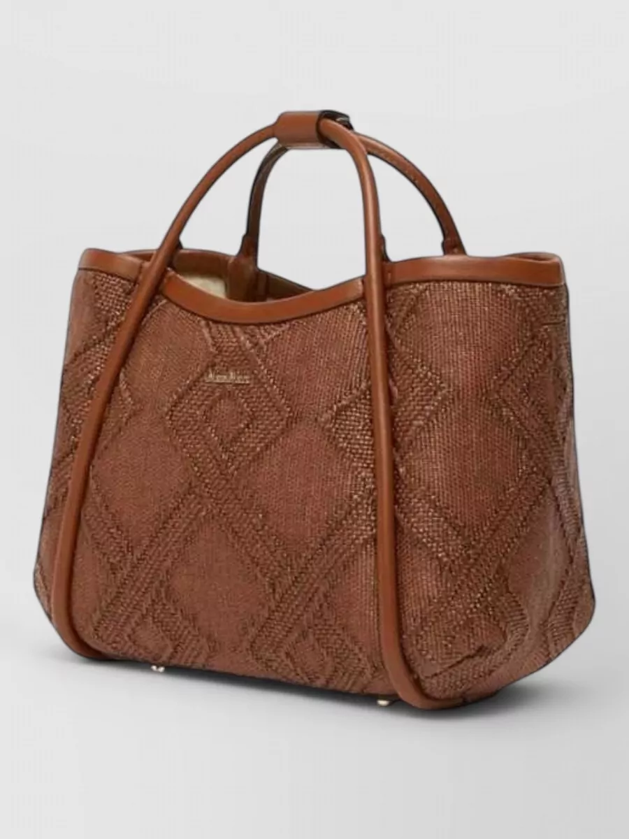 Max Mara Diamond-Pattern Bucket Bag