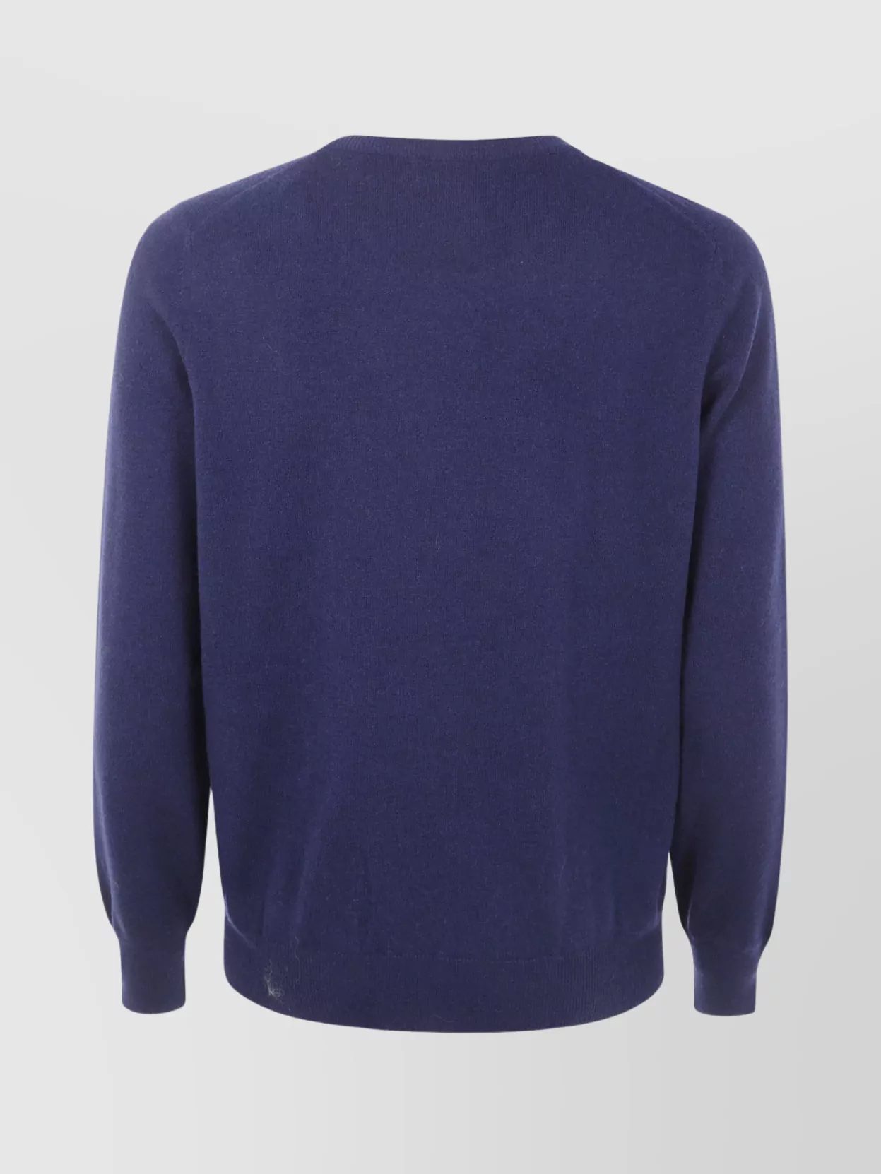 Brunello Cucinelli Cashmere Crew Neck Sweater With Ribbed Finish In Blue
