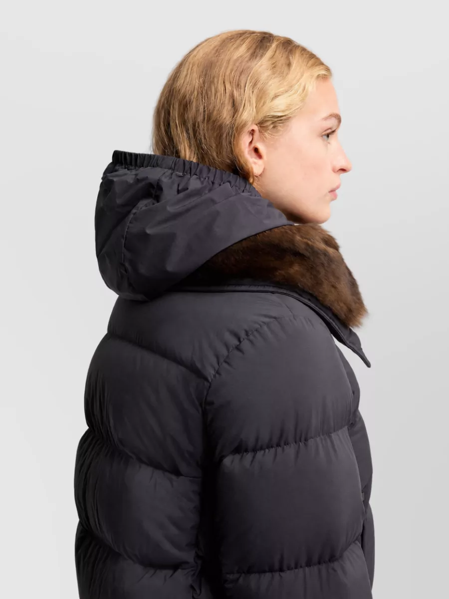 Moncler Shearling Trimmed Down Ski Jacket
