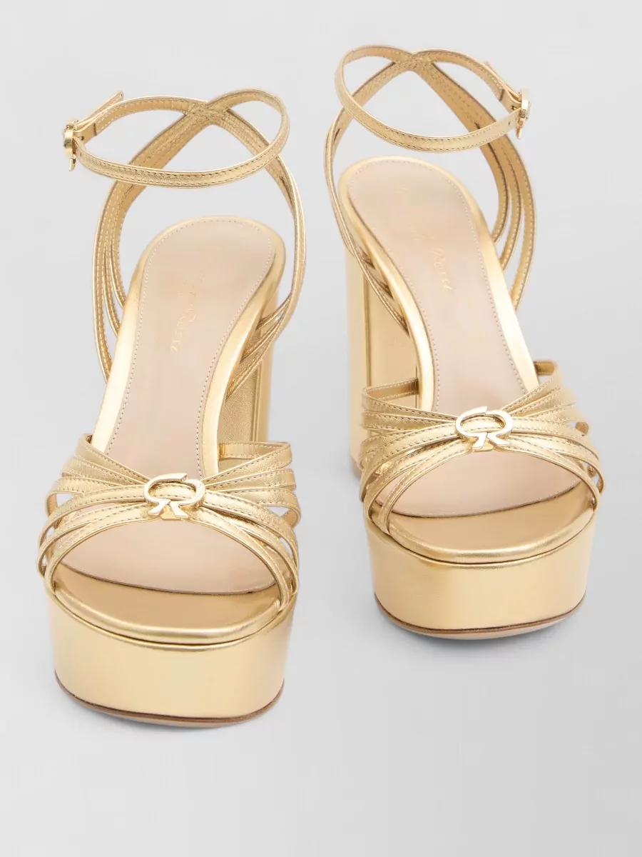 Gianvito Rossi Rita Block Heel Leather Platform Sandals