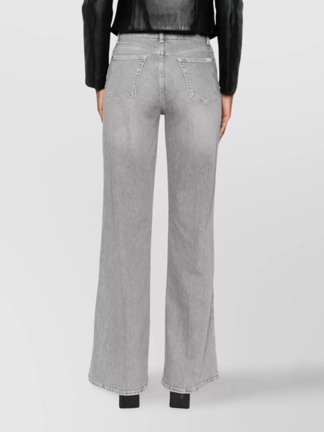 7 For All Mankind Wide Leg Trousers Featuring Belt Loops In Gray