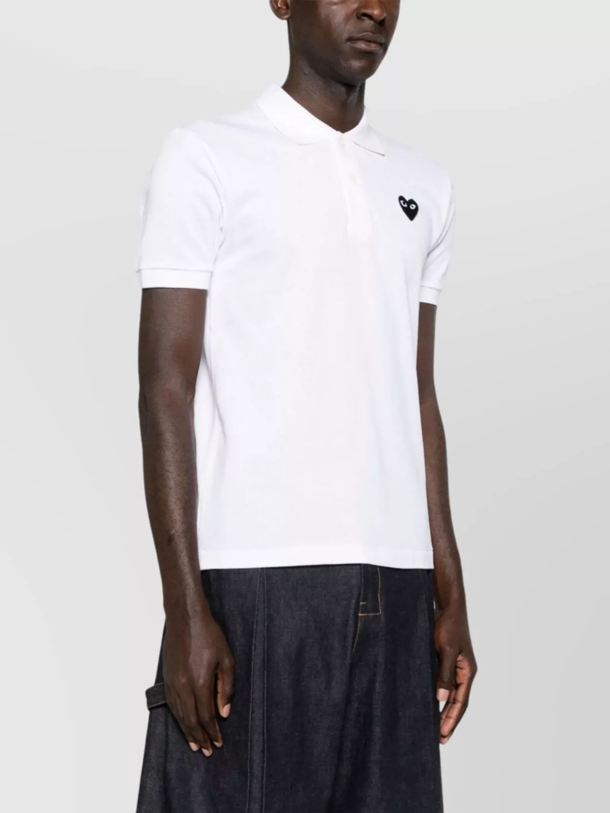 Comme Des Garçons Heart Cotton Polo Shirt