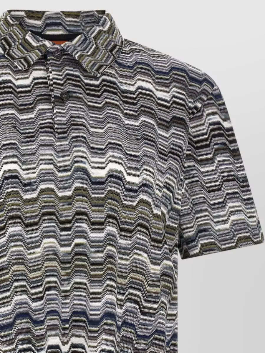 Missoni Zigzag Knit Short-Sleeve Polo Shirt