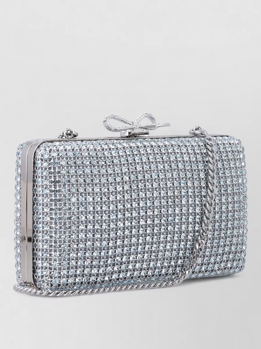Self-Portrait The Bow Crystal Clutch Bag