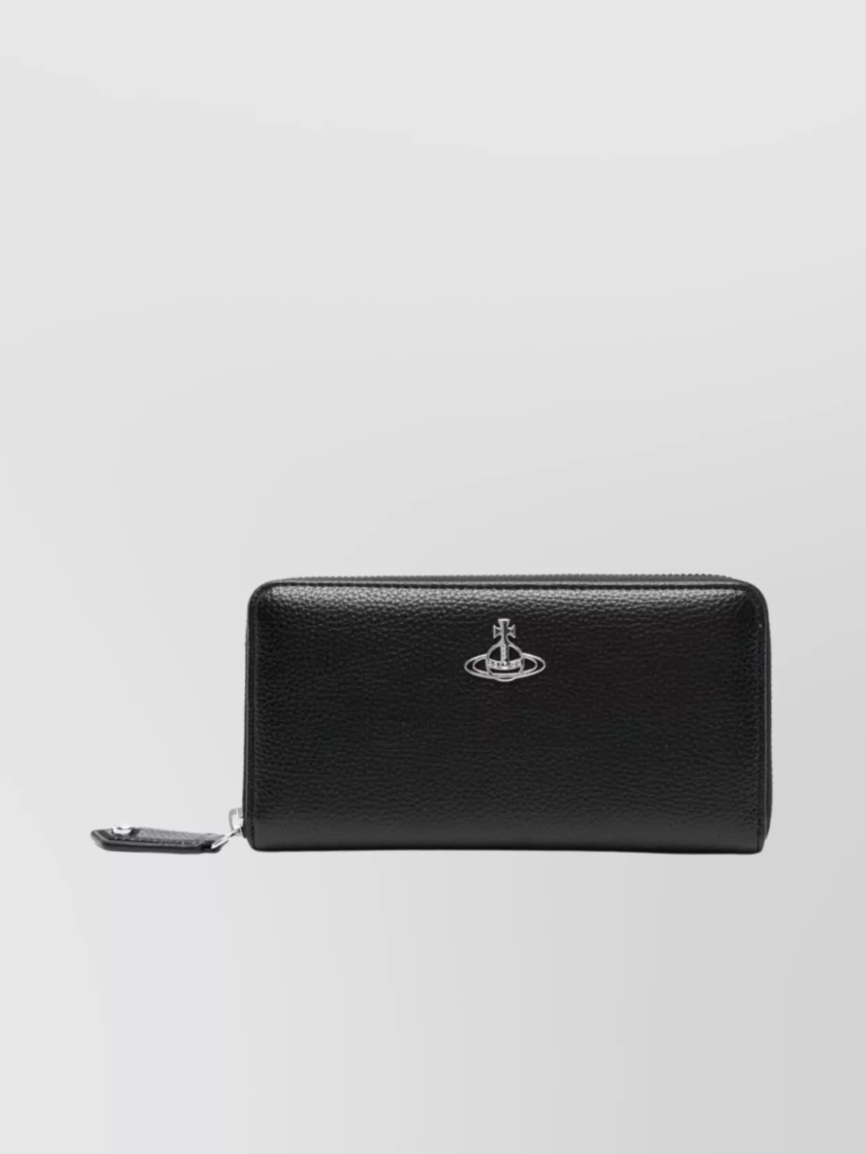 Shop Vivienne Westwood Grained Blend Wallets With Silver Accents In Black