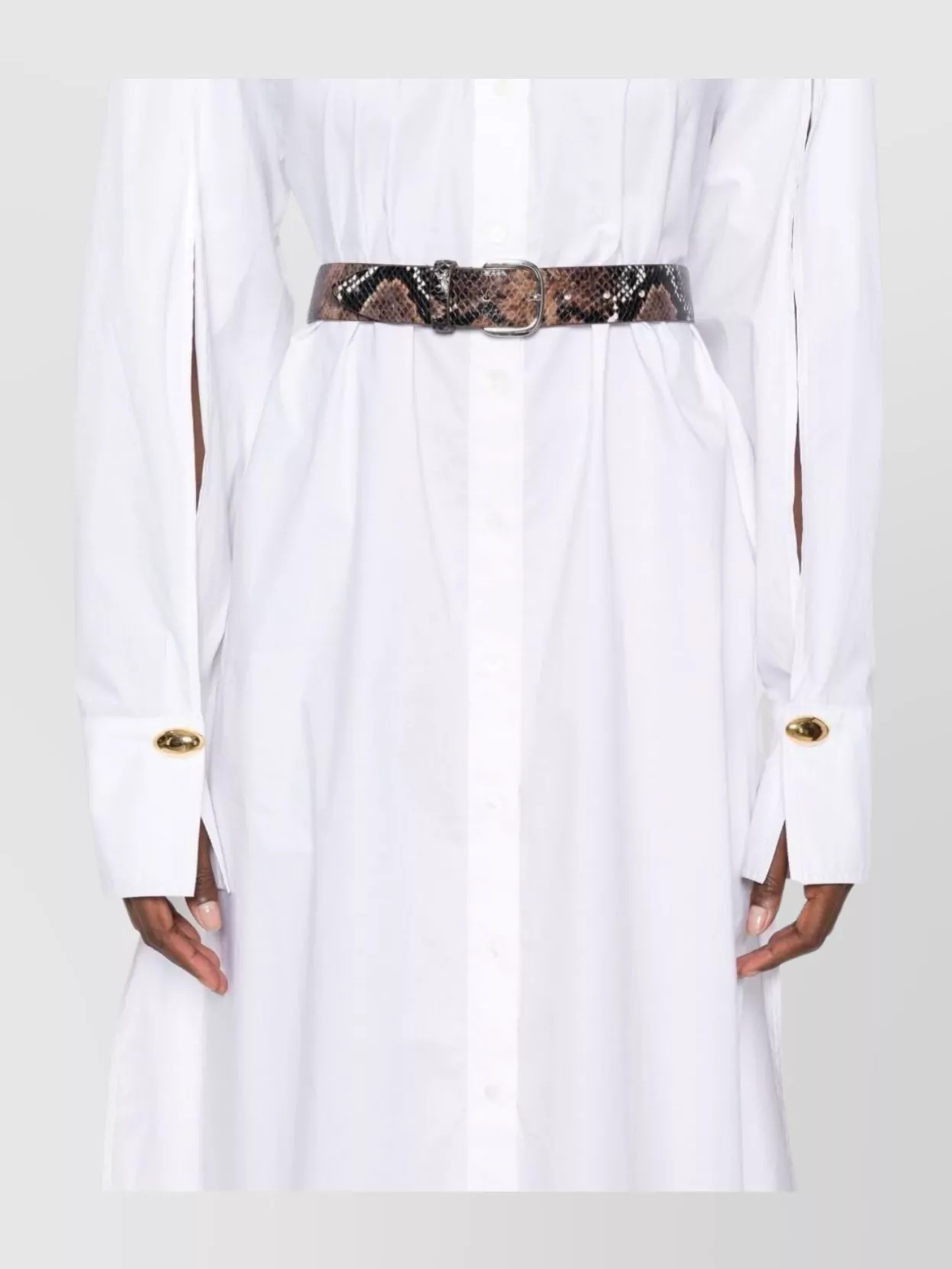 Federica Tosi Open Sleeve Shirt Dress In Canvas