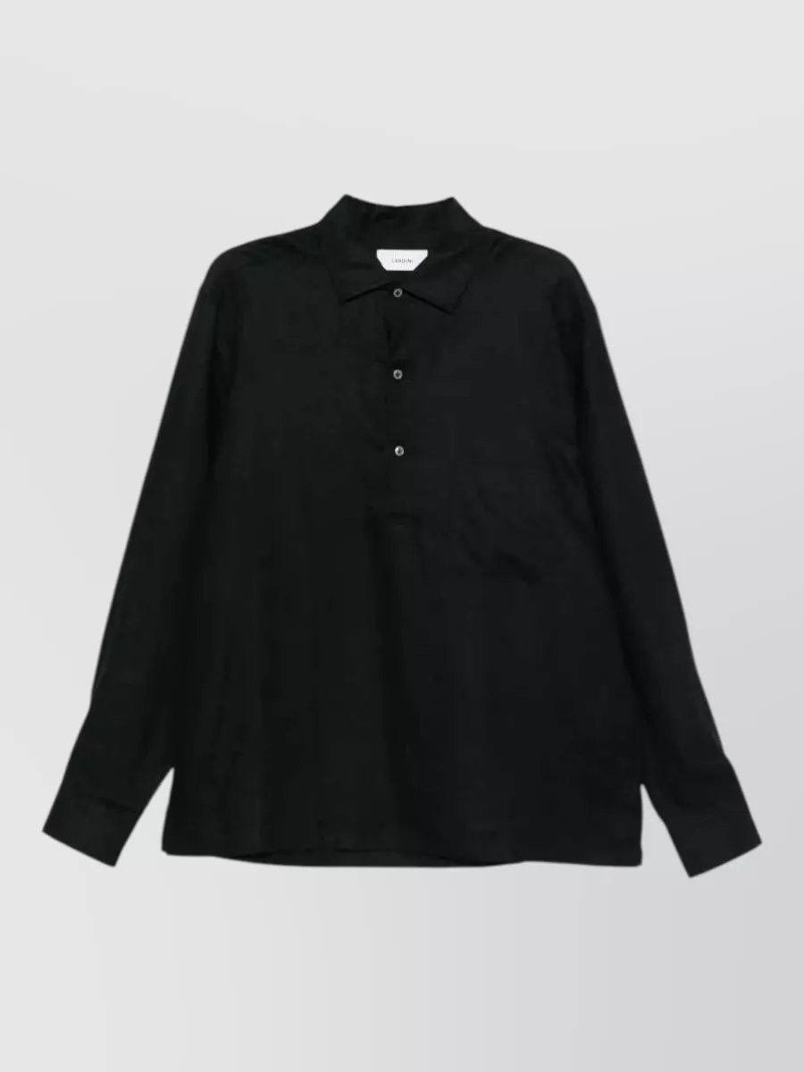 Lardini Linen Long-Sleeve Button-Down Shirt