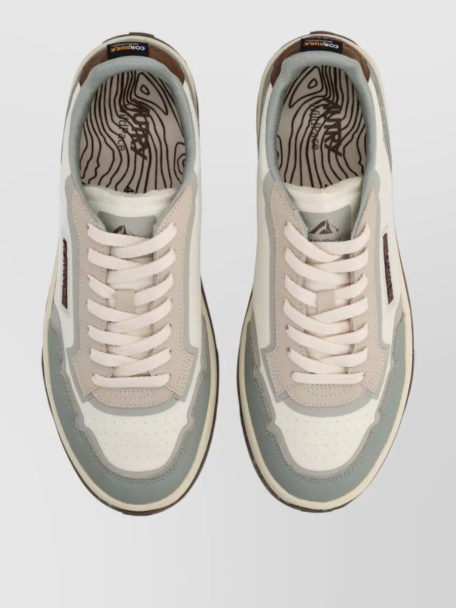 Autry Sneakers Contrast Panels Perforated Toe Rubber Sole