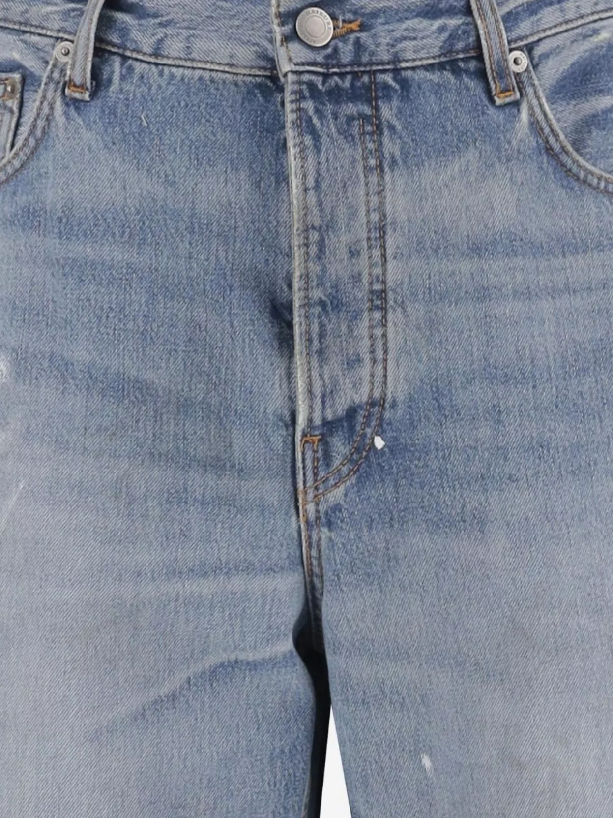 Haikure Faded Denim Trousers Featuring Distressed Finish