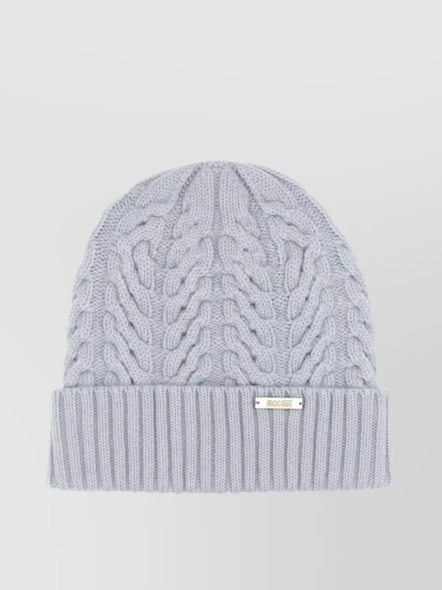 Shop Moorer Soft Knit Winter Hat In Purple