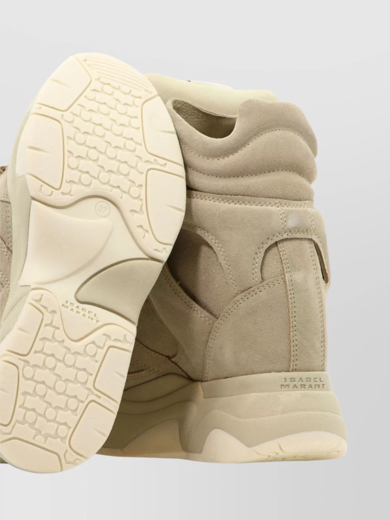 Isabel Marant Chunky High-Top Suede Finish Sneakers