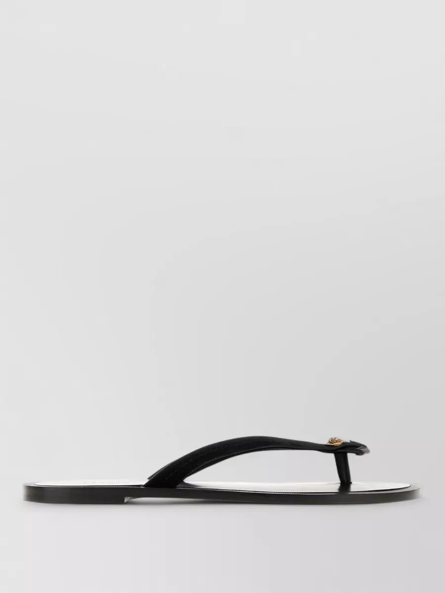 Versace suede leather thong slides