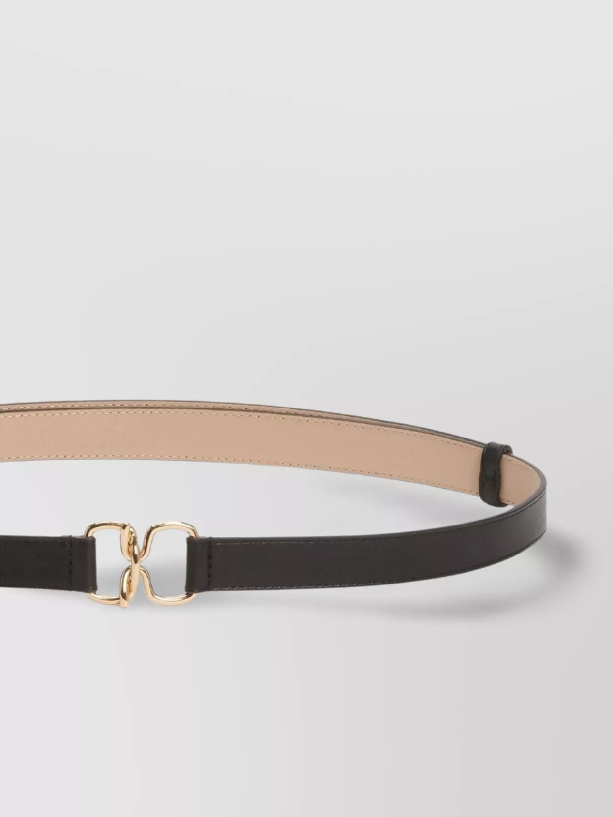 Fabiana Filippi Slim Leather Belt Gold-Tone Buckle
