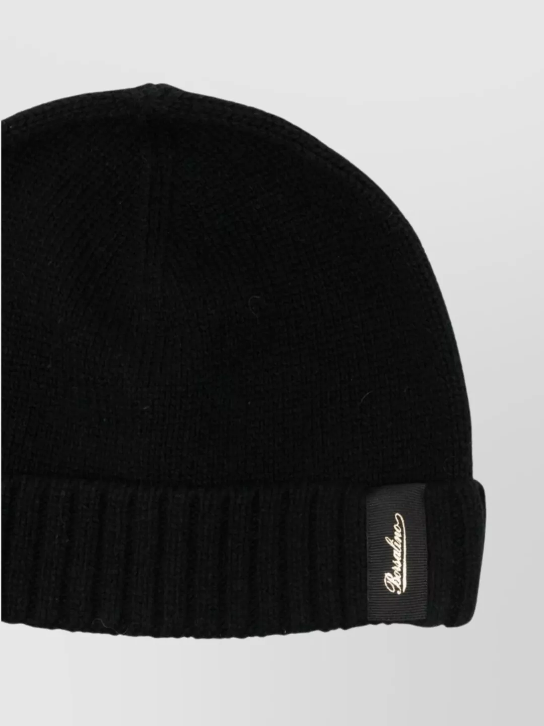 Borsalino Cashmere Ribbed Beanie Turn-Up Brim